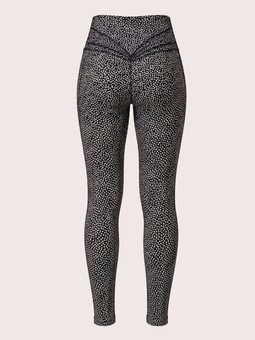 Aoxjox Trinity Yoga Leggings Black White Speckled High Rise
